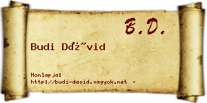 Budi Dávid névjegykártya