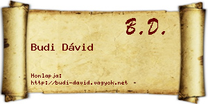 Budi Dávid névjegykártya
